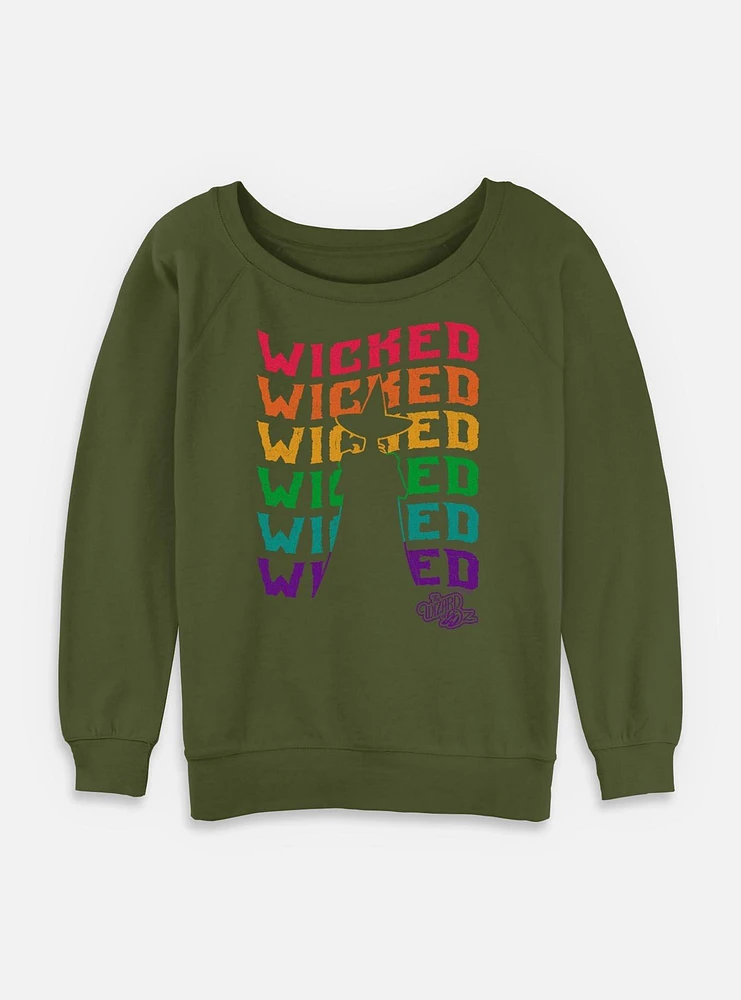 Wizard Of Oz Wicked Wavy Womens Slouchy Sweatshirt