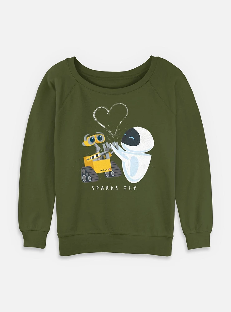 Disney Pixar WALL-E Sparks Fly Womens Slouchy Sweatshirt