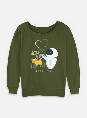 Disney Pixar WALL-E Sparks Fly Womens Slouchy Sweatshirt