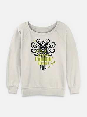 Disney Haunted Mansion Eyes Foolish Mortals Womens Slouchy Sweatshirt