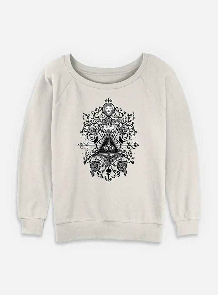 Disney Haunted Mansion Symbols Womens Slouchy Sweatshirt