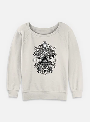 Disney Haunted Mansion Symbols Womens Slouchy Sweatshirt