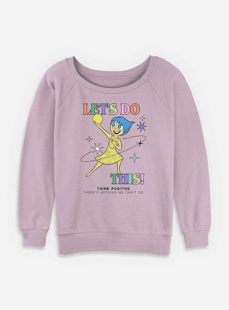 Disney Pixar Inside Out 2 Lets Do This Joy Womens Slouchy Sweatshirt