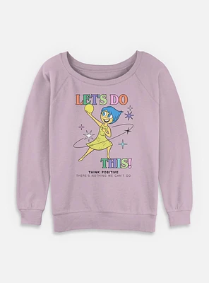 Disney Pixar Inside Out 2 Lets Do This Joy Womens Slouchy Sweatshirt
