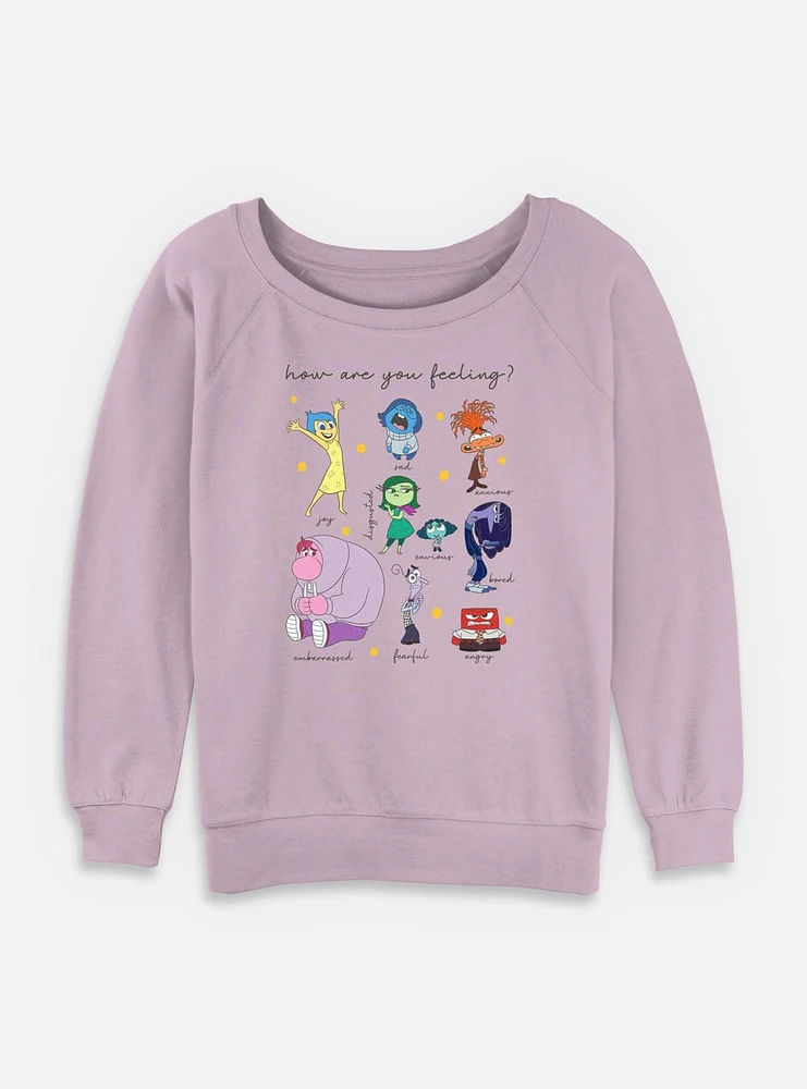 Disney Pixar Inside Out Textbook Of Emotions Womens Slouchy Sweatshirt