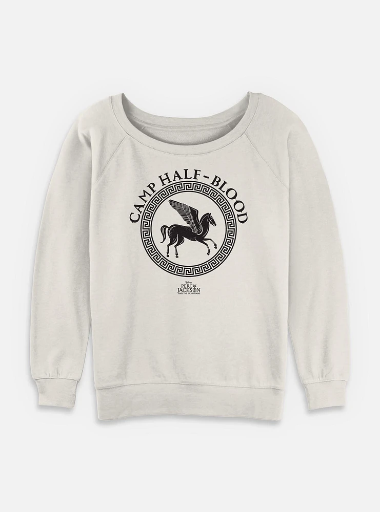 Percy Jackson And The Olympians Camp Half Blood Logo Womens Slouchy Sweatshirt