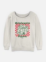 Teenage Mutant Ninja Turtles Mikeys Pizza Womens Slouchy Sweatshirt