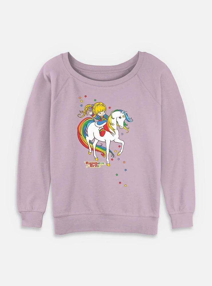 Rainbow Brite And Starlite Womens Slouchy Sweatshirt