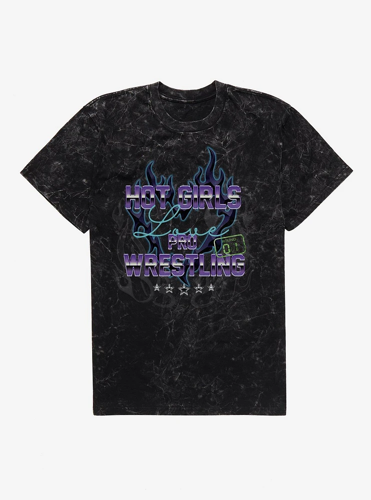 Hot Girls Love Pro Wrestling Mineral Wash T-Shirt