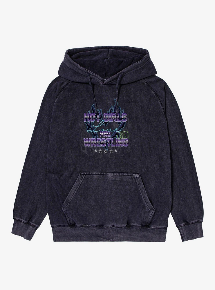 Hot Girls Love Pro Wrestling Mineral Wash Hoodie