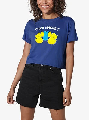 Peeps Easter Chick Magnet With Bunny Womens Crop Top