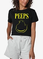 Peeps Easter Black And Yellow Womens Crop Top