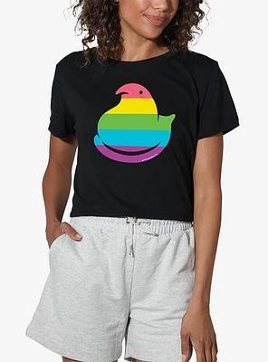 Peeps Rainbow Striped Easter Womens Crop Top
