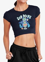SpongeBob SquarePants Easter Squidward 'Sup Peeps Baby Rib Womens Crop Top