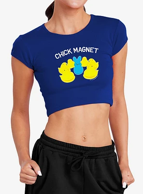 Peeps Easter Chick Magnet Bunny Baby Rib Womens Crop Top