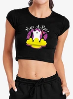 Peeps Peep-A-Boo Ghost Halloween Baby Rib Womens Crop Top