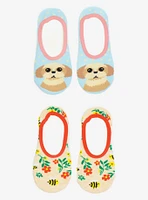 Summertime Dog and Bee 2-Pairs Socks