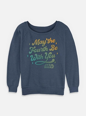 Star Wars Celebrate May The 4th Gradient Womens Slouchy Sweatshirt