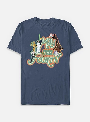 Star Wars May The 4th Retro Group Garment Dye T-Shirt