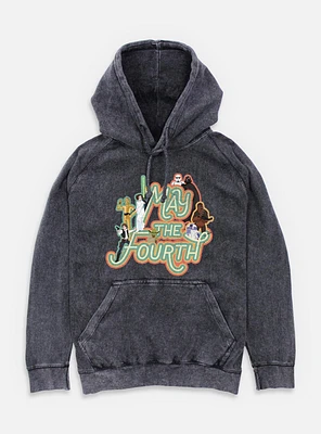 Star Wars May The 4th Retro Group Mineral Wash Hoodie