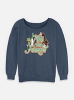 Star Wars May The 4th Retro Group Womens Slouchy Sweatshirt