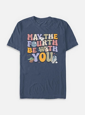 Star Wars The Mandalorian May Fourth Groovy Text Garment Dye T-Shirt