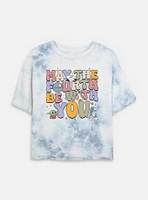 Star Wars The Mandalorian May Fourth Groovy Text Womens Tie-Dye Crop T-Shirt