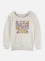 Star Wars The Mandalorian May Fourth Groovy Text Womens Slouchy Sweatshirt