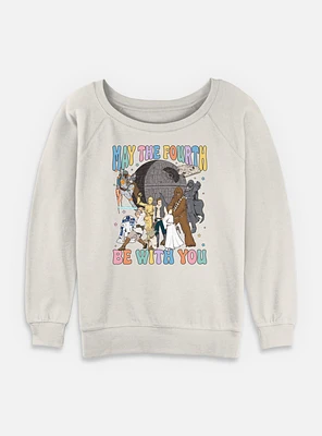 Star Wars A New Hope May The Fourth Be With You  Womens Slouchy Sweatshirt