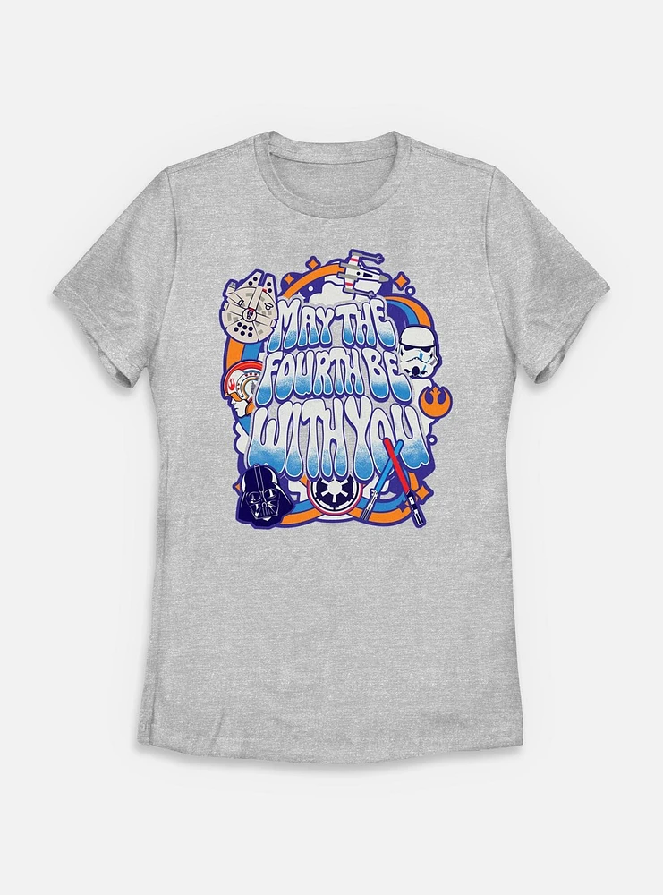 Star Wars Bubble Text May The Fourth Womens T-Shirt