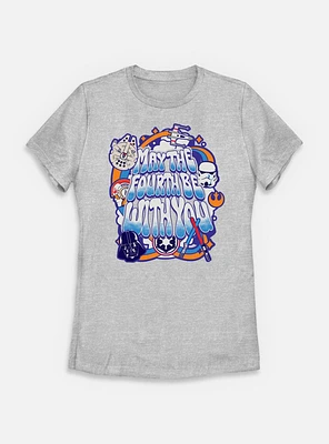 Star Wars Bubble Text May The Fourth Womens T-Shirt
