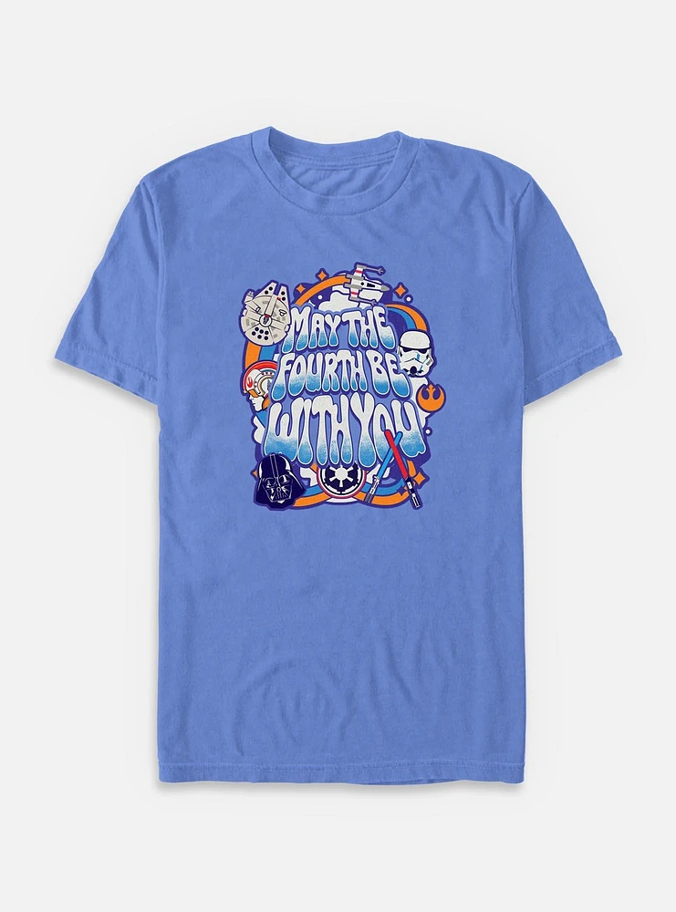 Star Wars Bubble Text May The Fourth Garment Dye T-Shirt