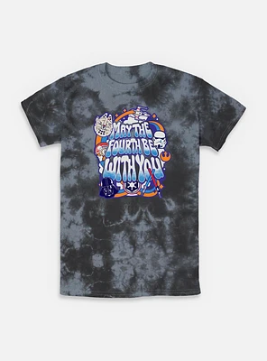 Star Wars Bubble Text May The Fourth Tie-Dye T-Shirt
