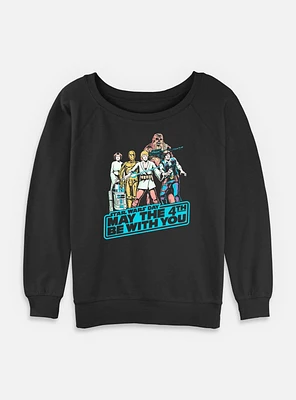 Star Wars May The 4th Group Womens Slouchy Sweatshirt