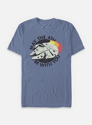 Star Wars Retro May The 4th Millenium Falcon Garment Dye T-Shirt