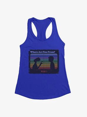 E.T. 40th Anniversary Where Are You From E.T And Elliott Silhouette Womens Tank Top