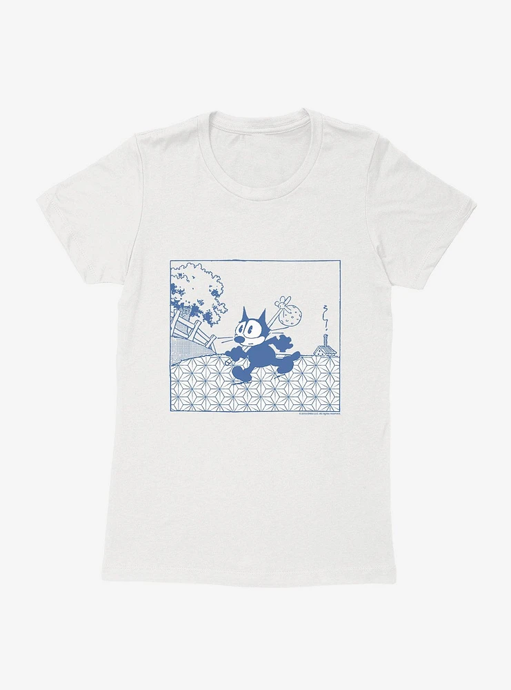 Felix The Cat Running Away Womens T-Shirt