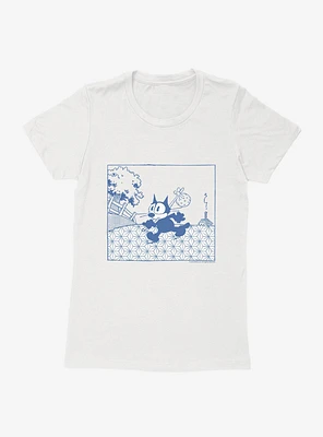 Felix The Cat Running Away Womens T-Shirt
