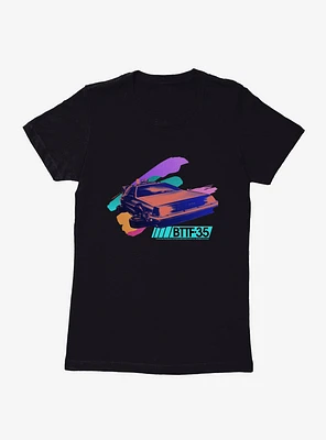 Back To The Future DeLorean Bold Neon Womens T-Shirt