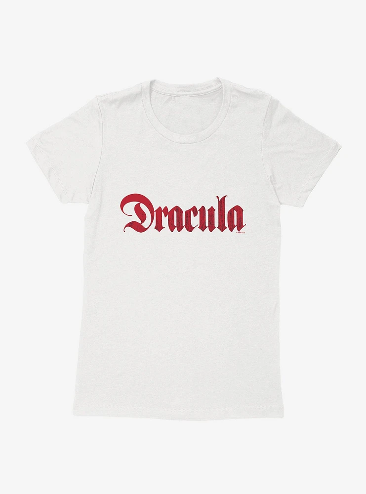 Universal Monsters Dracula Logo Script Womens T-Shirt