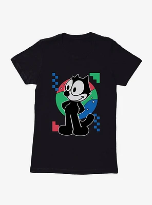 Felix The Cat Diamond Stars Portrait Womens T-Shirt