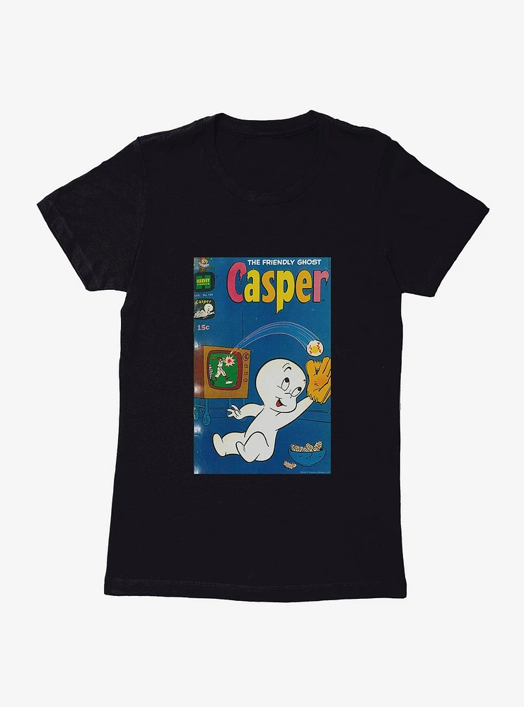 Casper The Friendly Ghost Baseball Comic Cover Womens T-Shirt