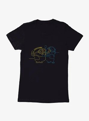 Minions Fighting Single Line Art Womens T-Shirt