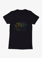 Minions Fighting Single Line Art Womens T-Shirt