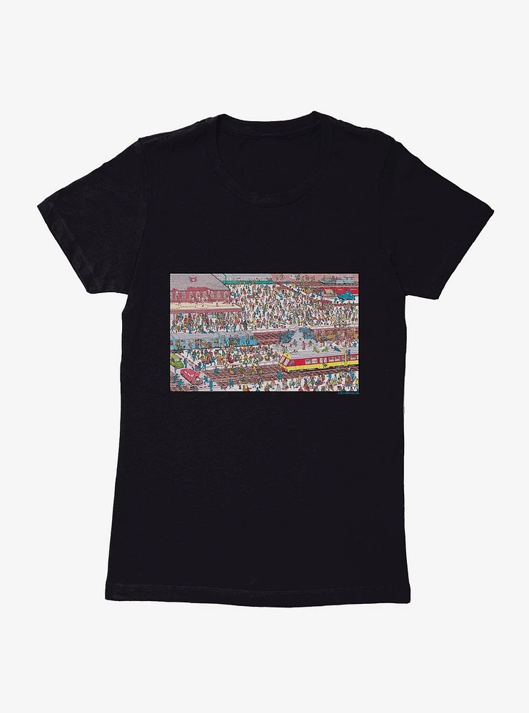 Where's Waldo? Search The Station Womens T-Shirt