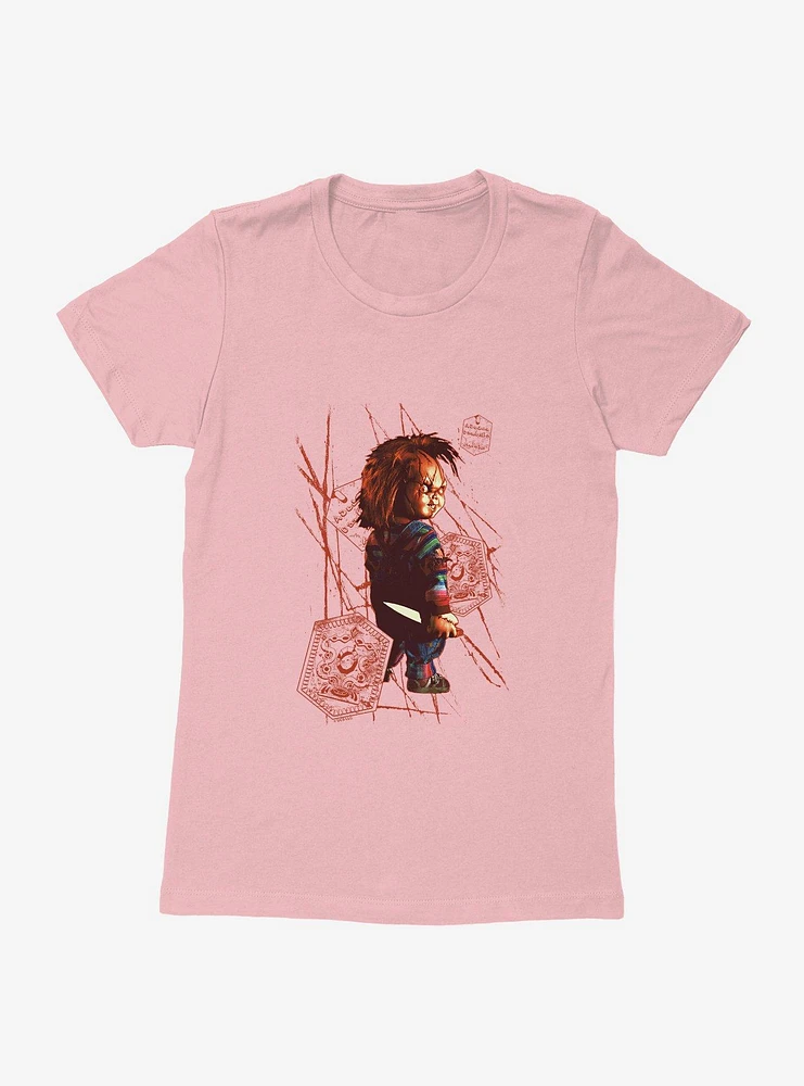 Chucky Deadly Doll Slashes Womens T-Shirt