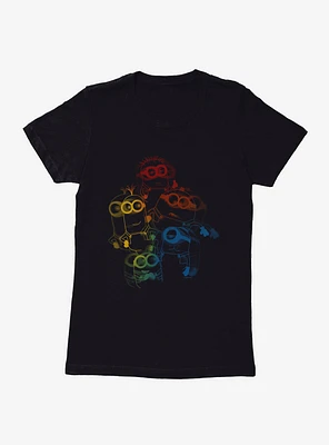 Minions Rainbow Retro 3D Art Womens T-Shirt