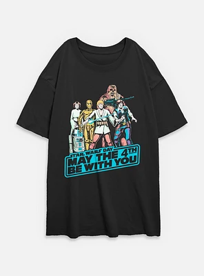 Star Wars May The 4th Group Womens Oversized T-Shirt