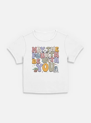 Star Wars The Mandalorian May Fourth Groovy Text Womens Baby T-Shirt
