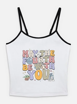 Star Wars The Mandalorian May Fourth Groovy Text Womens Cami Tank Top